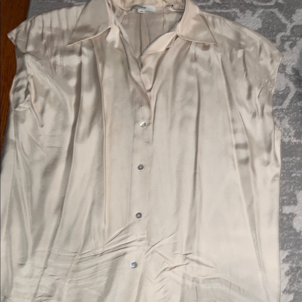 Vince Cream Silk combo Blouse